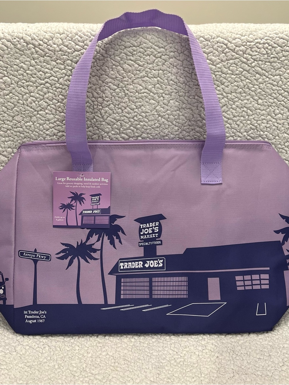 Trader Joe's Purple Insulated Market Tote Bag
